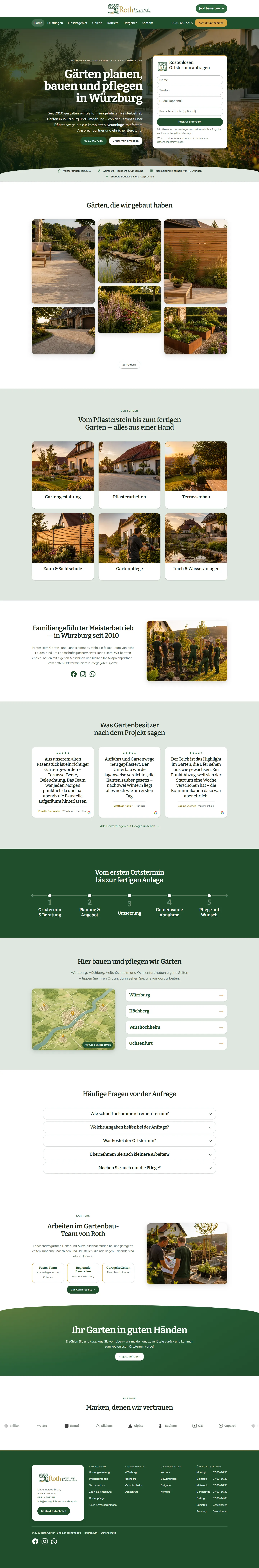 Roth Garten- und Landschaftsbau desktop website screenshot