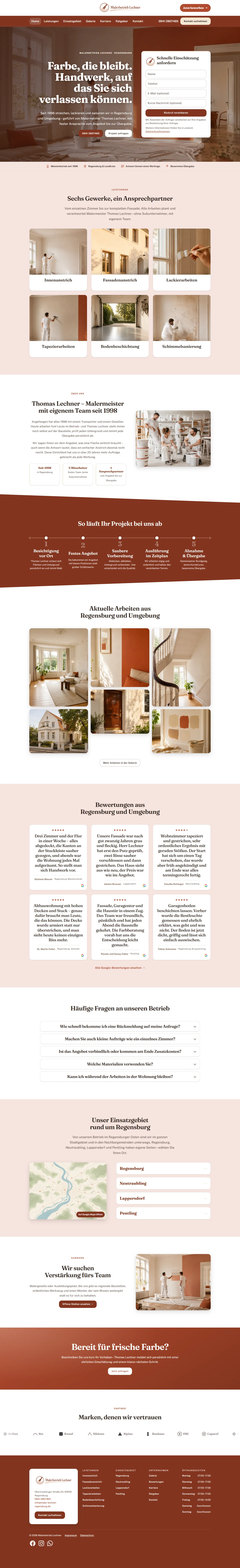 Malerbetrieb Lechner desktop website screenshot